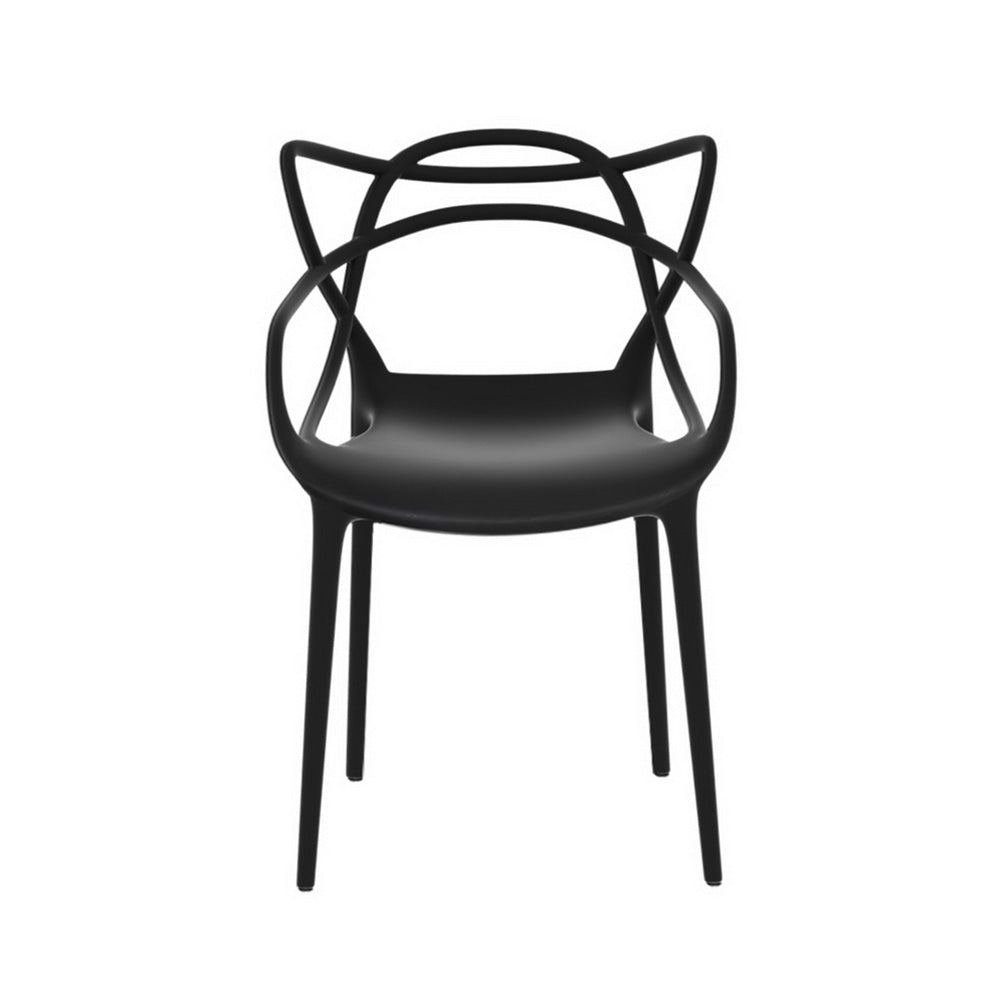 Outdoor Dining Chairs Set of 4 PP Portable Stackable Patio Furniture