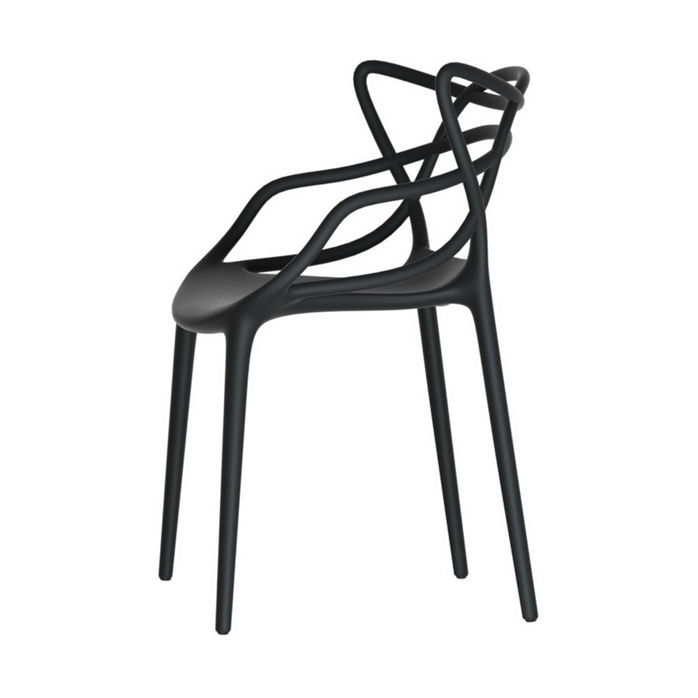 Outdoor Dining Chairs Set of 4 PP Portable Stackable Patio Furniture