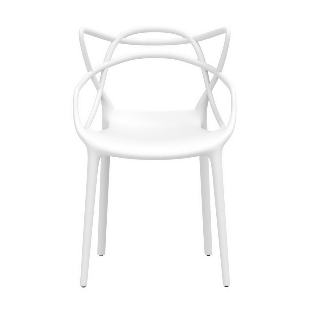 Outdoor Dining Chairs Set 4PC PP Portable Stackable Chair