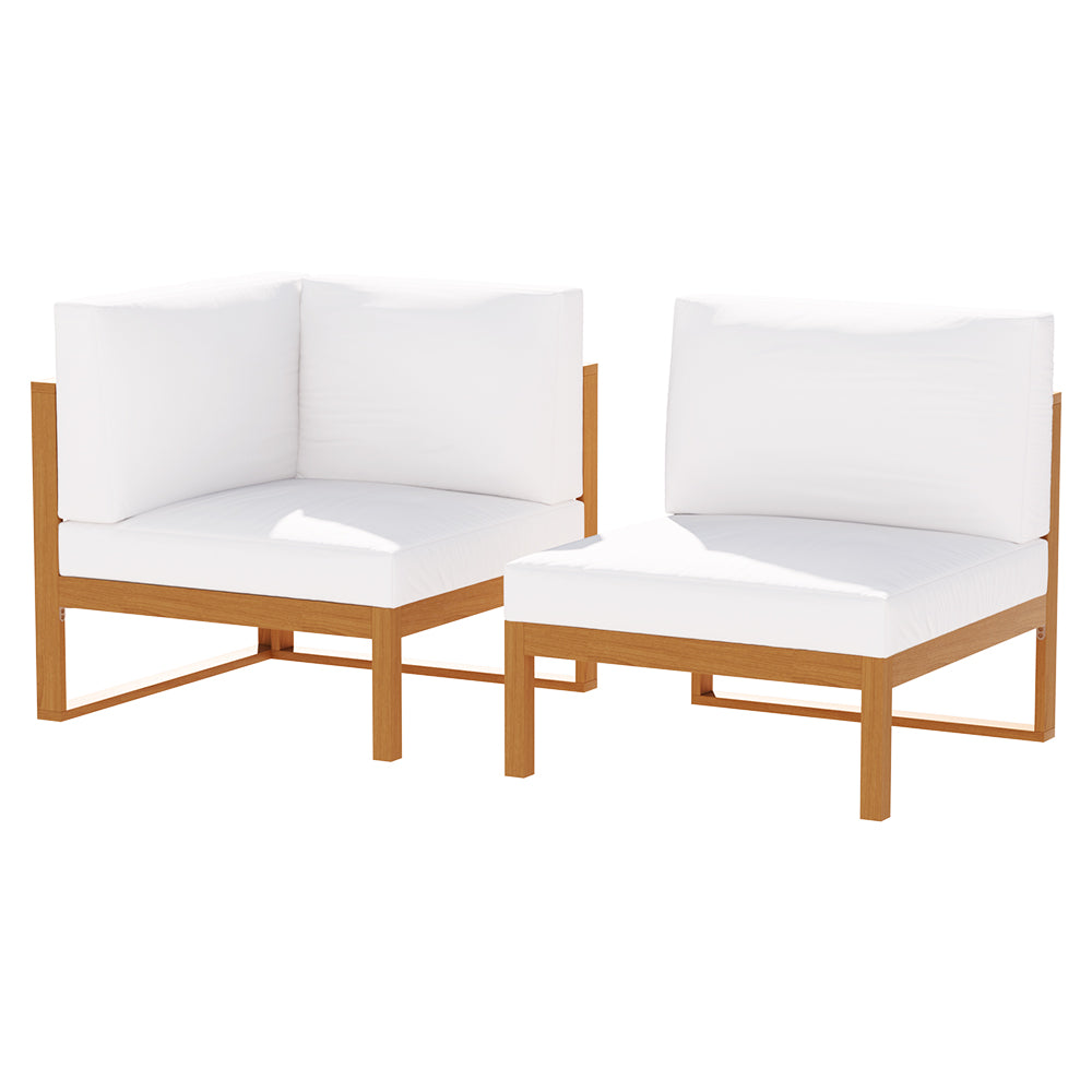 4-Seater Outdoor Sofa Set Wooden Lounge Setting 5PCS