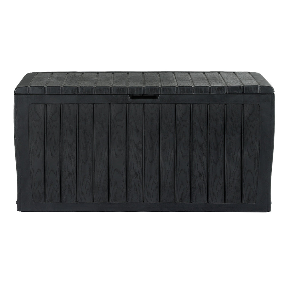 Outdoor Storage Box 220L Lockable Organiser Garden Deck Toy Shed Tool Black