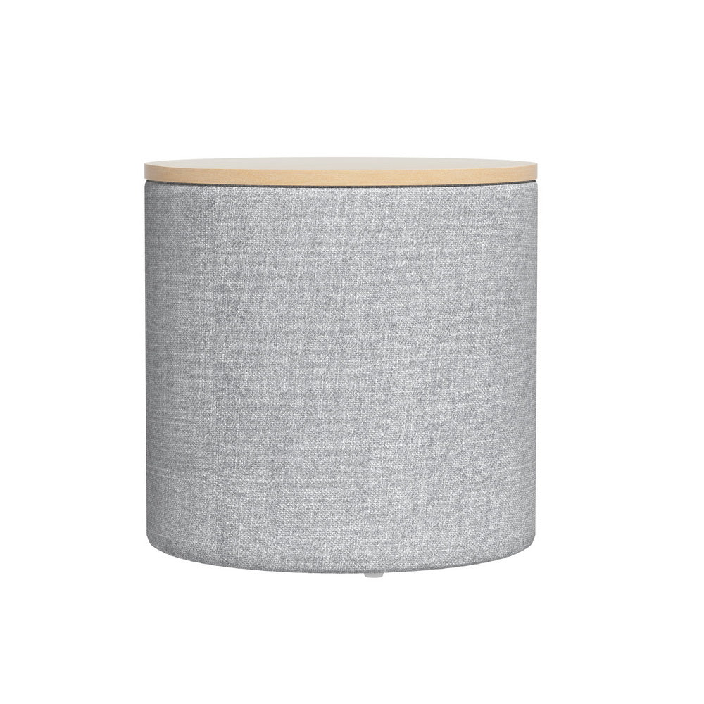 Storage Ottoman Blanket Box 40cm Round Grey