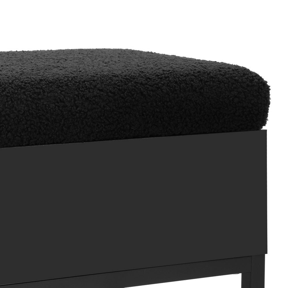 Storage Ottoman Blanket Box 110cm Boucle Shelf