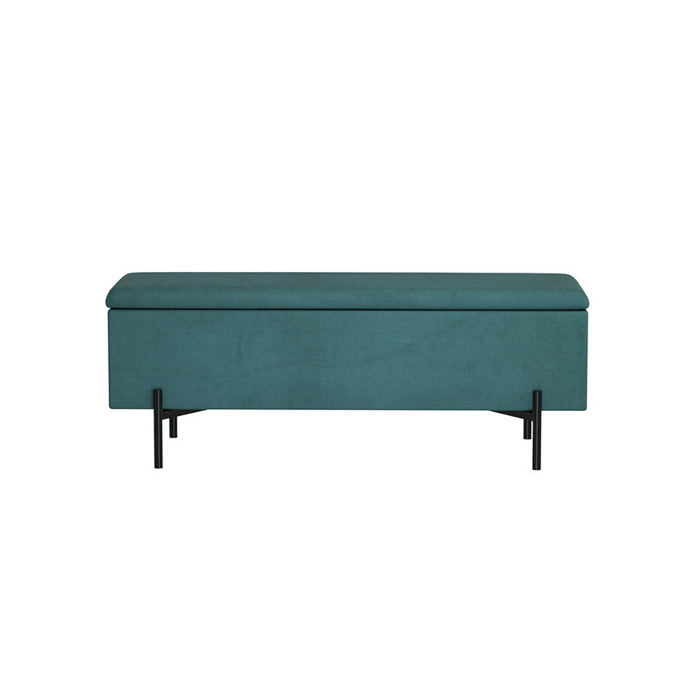 Storage Ottoman Blanket Box 140cm Velvet Green