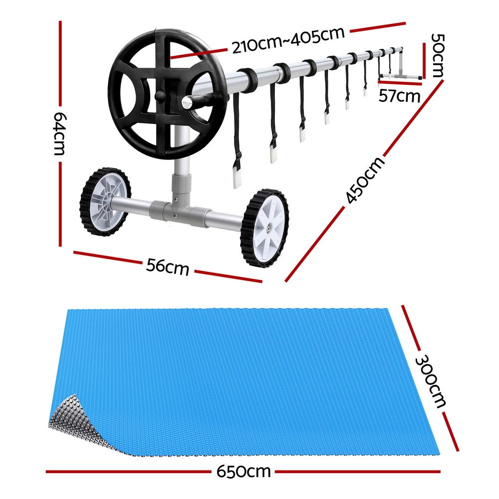 Pool Cover Roller 6 5x3M Solar Blanket Swimming Bubble