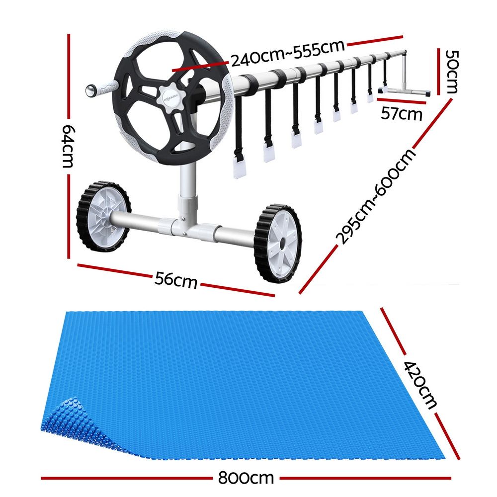 Solar Swimming Pool Cover Blanket Roller Wheel Adjustable PC