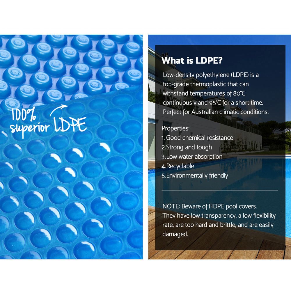 Swimming Pool Cover Solar 8M X 4.2M 400 Micron Outdoor Bubble Blanket