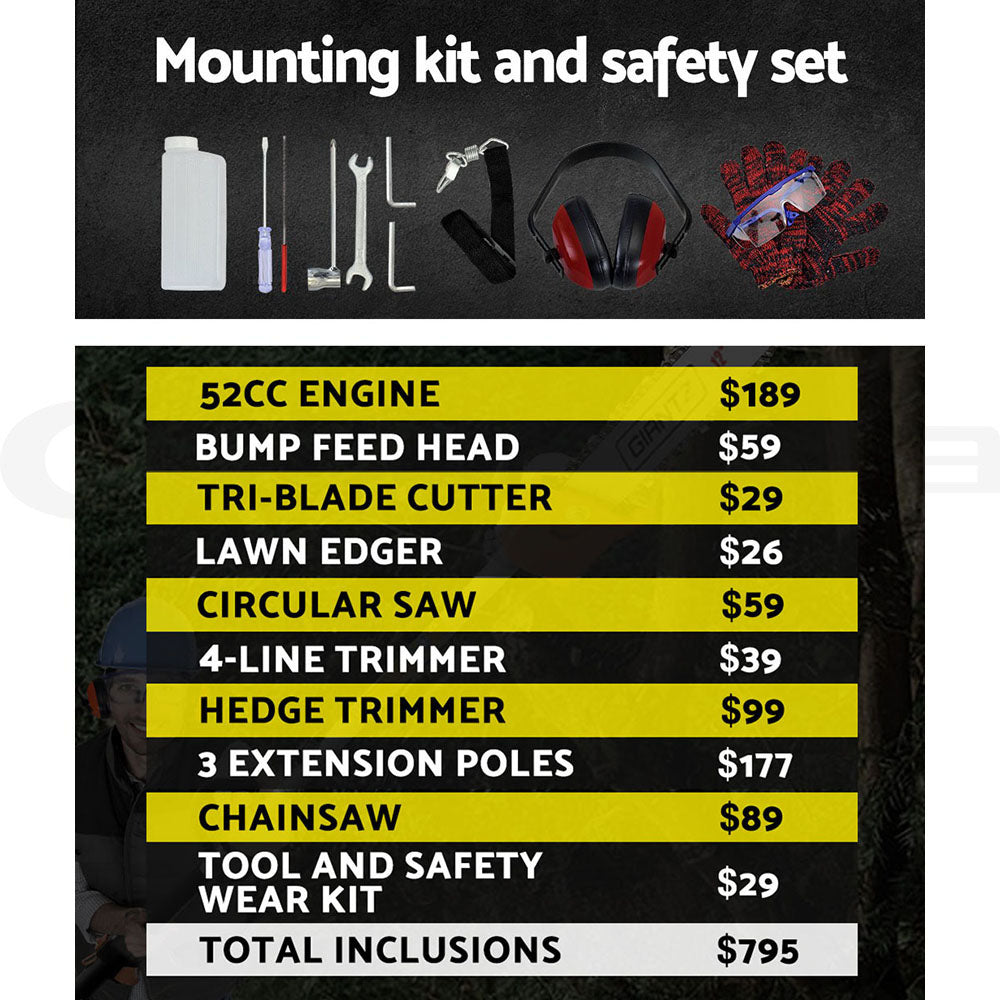 Chainsaw 52cc 9 in 1 Multi Use