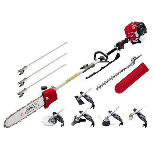 Pole Chainsaw Petrol 52CC Pruners 2-Stroke Long Chainsaw Hedge Trimmer Brush Cutter Whipper Snipper Multi Tool