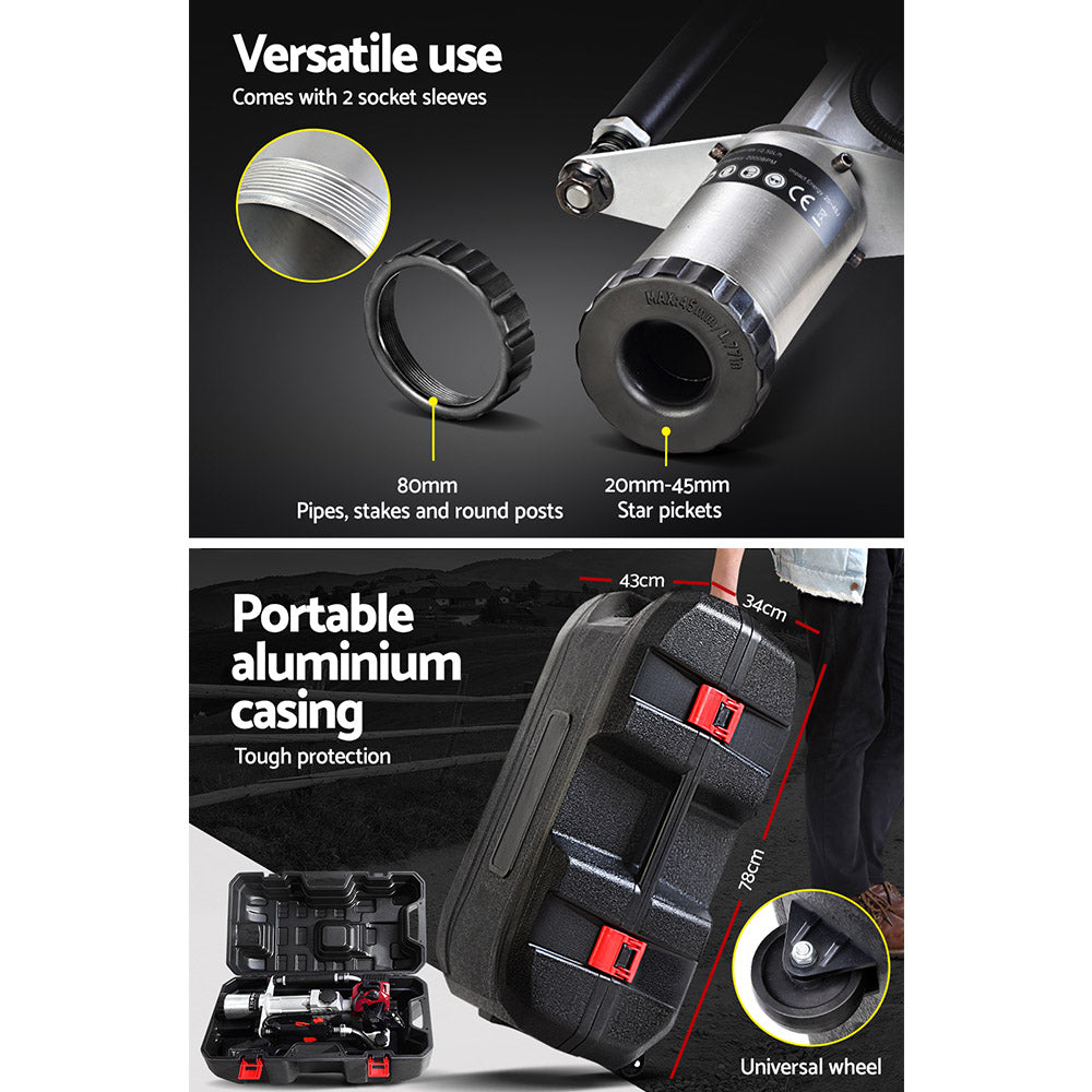 Petrol Post Hole Driver, 32.7CC, 2‑Stroke Picket Rammer