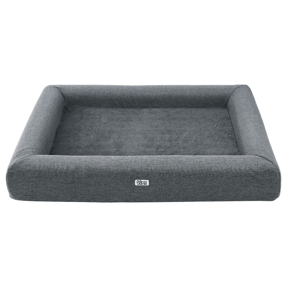 Pet Bed Dog Cat Large Soft Sofa Cushion Egg Crate with Washable Cover - Grey