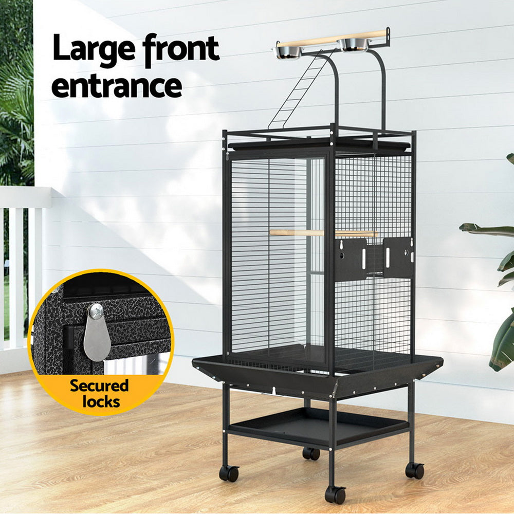 Bird Cage Large 155CM Parrot Aviary Stand-Alone with Budgie Wheels & Castor