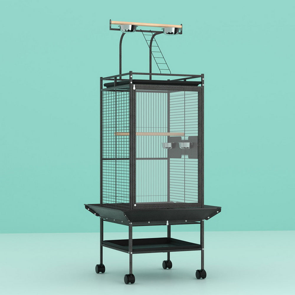 Bird Cage Large 155CM Parrot Aviary Stand-Alone with Budgie Wheels & Castor