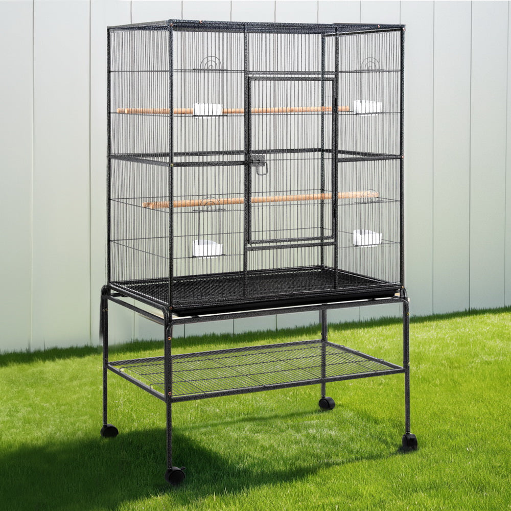 Bird Cage Large 160cm Parrot Aviary with Stand & Castor Wheels