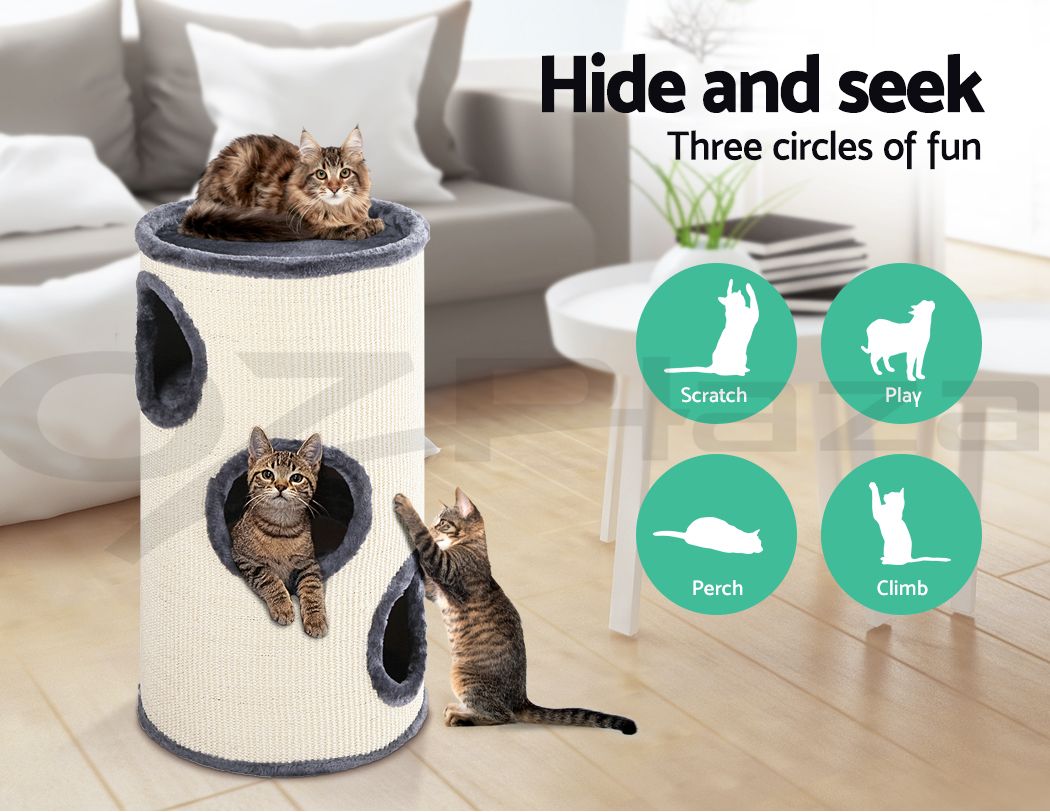 Cat Tree Scratching Post 70cm Tower Condo House Furniture Wood