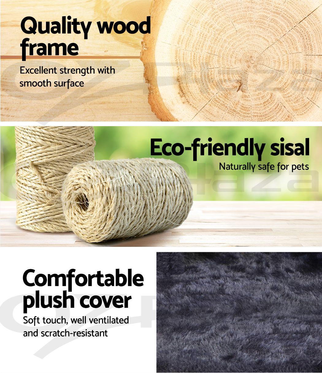 Cat Tree Scratching Post 70cm Tower Condo House Furniture Wood