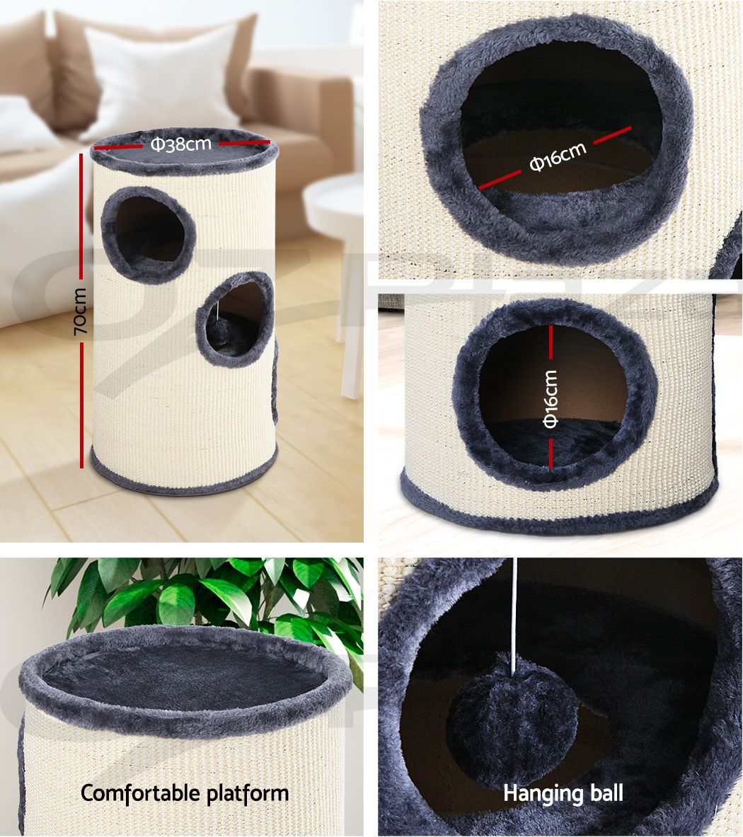 Cat Tree Scratching Post 70cm Tower Condo House Furniture Wood