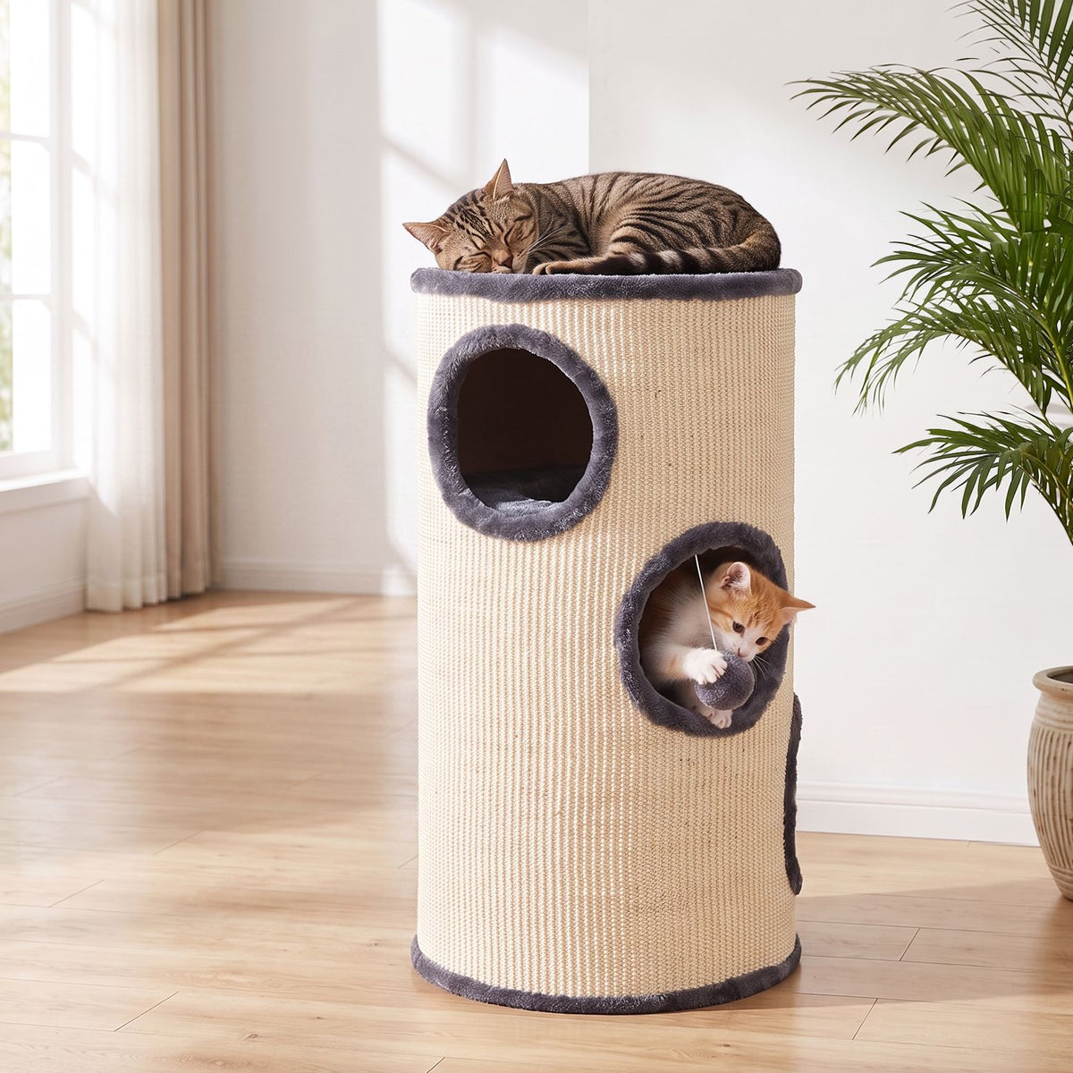 Cat Tree Scratching Post 70cm Tower Condo House Furniture Wood