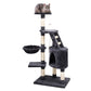 Cat Tree 120cm, Wood Multi-Level Scratching Post Tower Condo