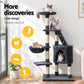 Cat Tree 120cm, Wood Multi-Level Scratching Post Tower Condo