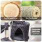 Cat Tree 120cm, Wood Multi-Level Scratching Post Tower Condo
