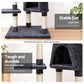 Cat Tree 120cm, Wood Multi-Level Scratching Post Tower Condo