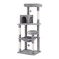 Cat Tree Tower Scratching Post Scratcher 143cm Condo House - Grey