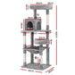 Cat Tree Tower Scratching Post Scratcher 143cm Condo House - Grey