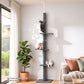 Cat Tree 290cm Tower Scratching Post Scratcher Floor-to-Ceiling Bed - Grey