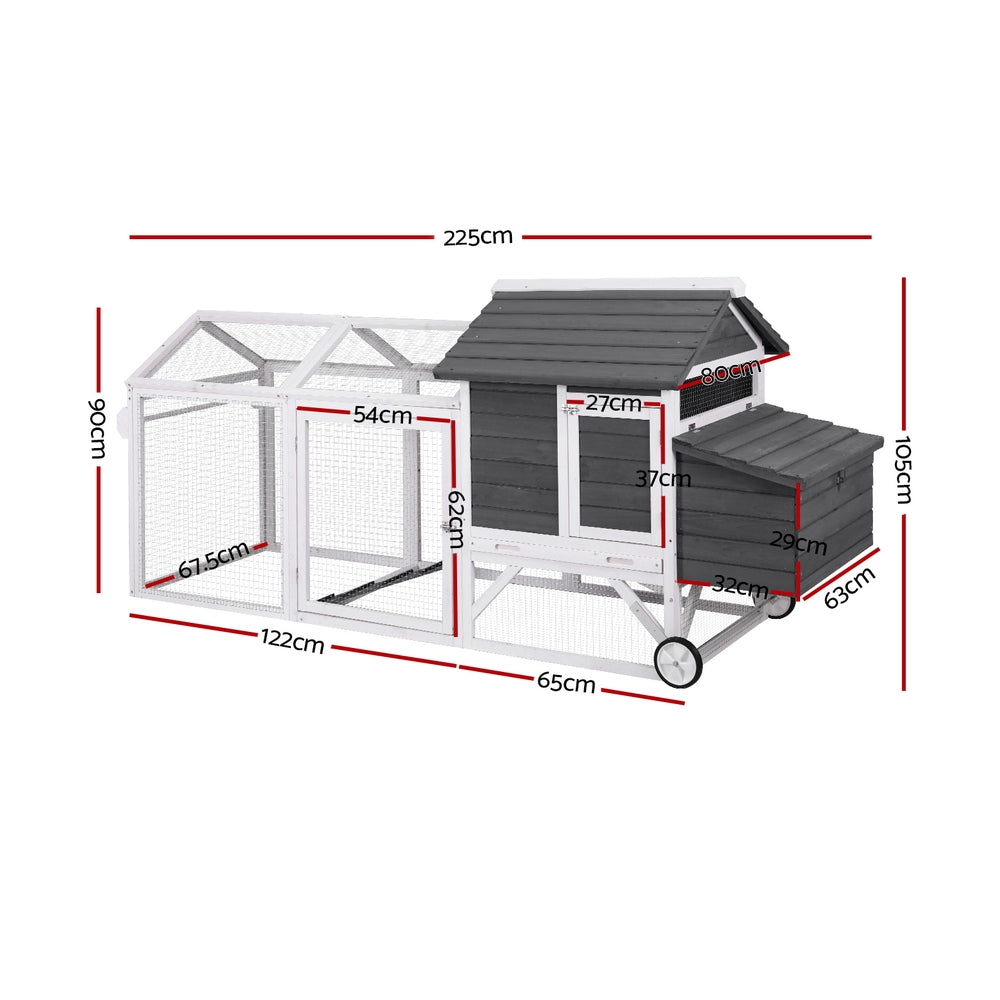 Chicken Coop Rabbit Hutch Extra Large Wooden Bunny Cage House - Outdoor