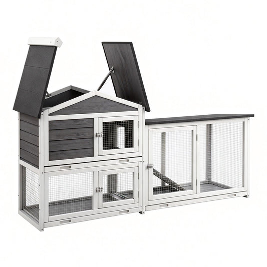 Chicken Coop Rabbit Hutch Extra Large Wooden House with Run Cage