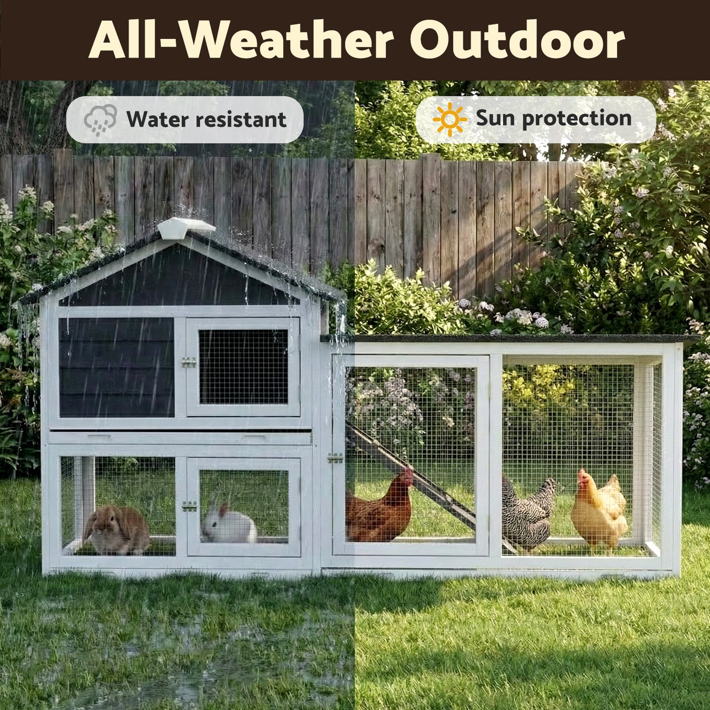 Chicken Coop Rabbit Hutch Extra Large Wooden House with Run Cage