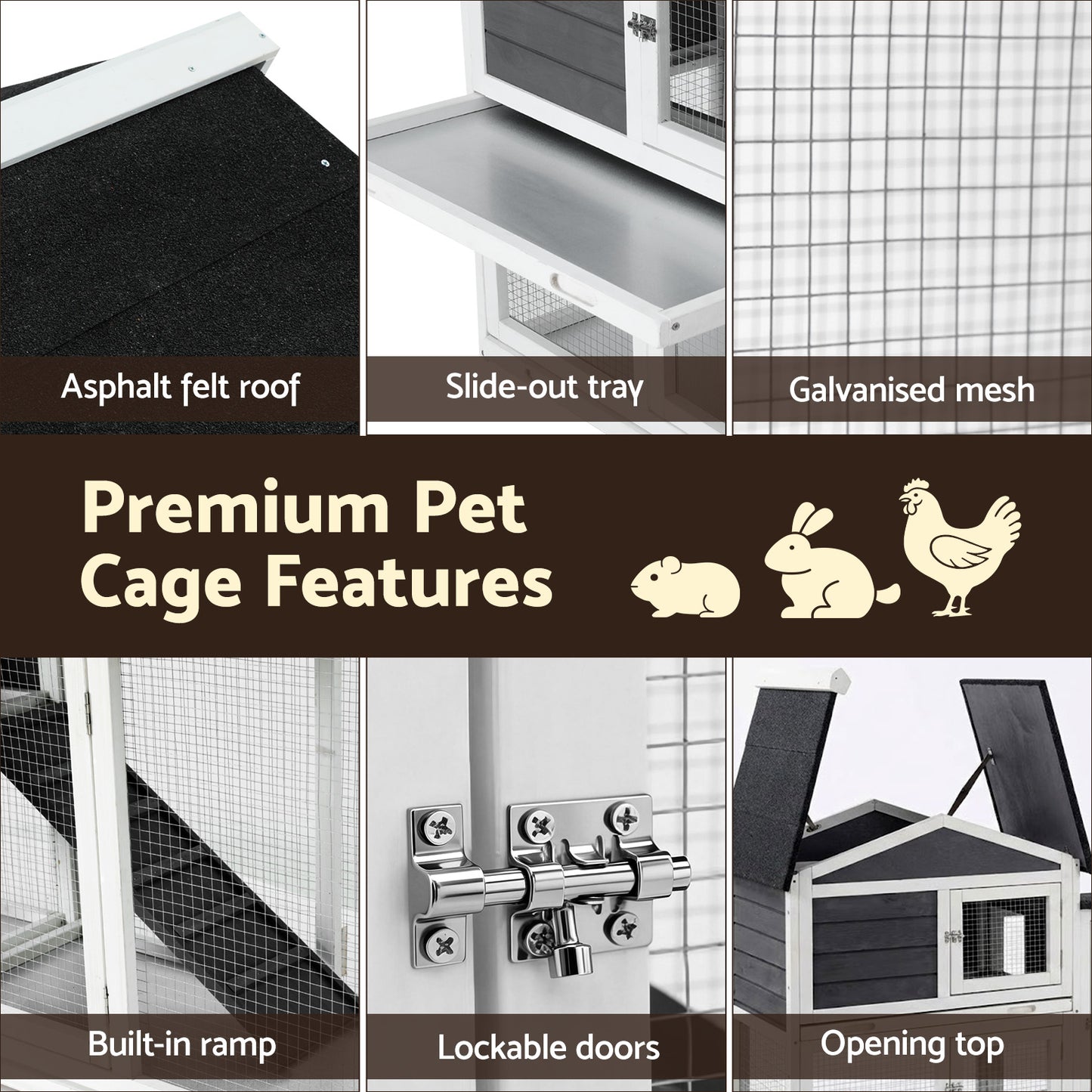 Chicken Coop Rabbit Hutch Extra Large Wooden House with Run Cage