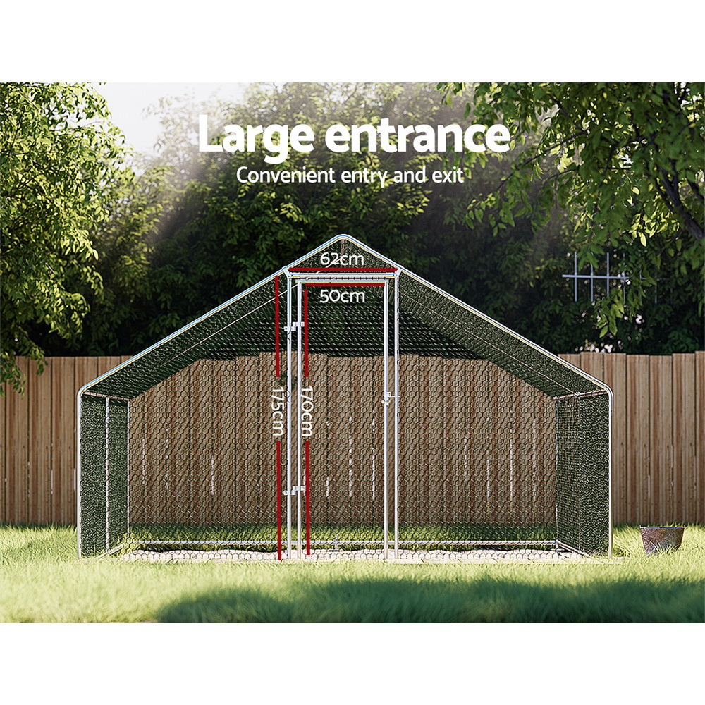 Chicken Coop Cage 3x4x2M Galvanized Steel
