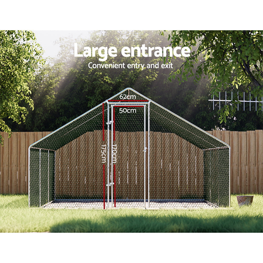 Chicken Coop Cage 3x6x2M Galvanized Steel