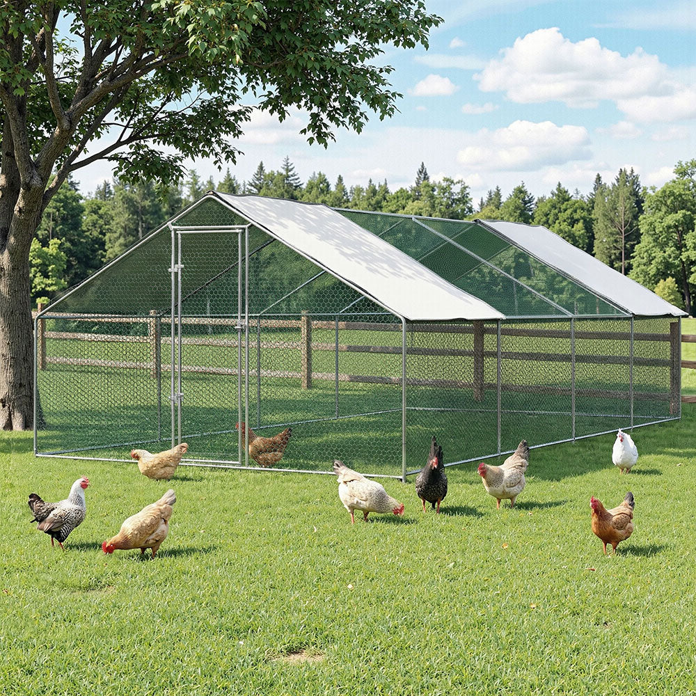 Chicken coop with cage galvanised i pet run