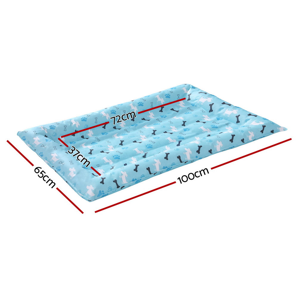 Pet Cooling Mat Gel Dog Cat Self-cool Puppy Pad Large Bed Summer Blue