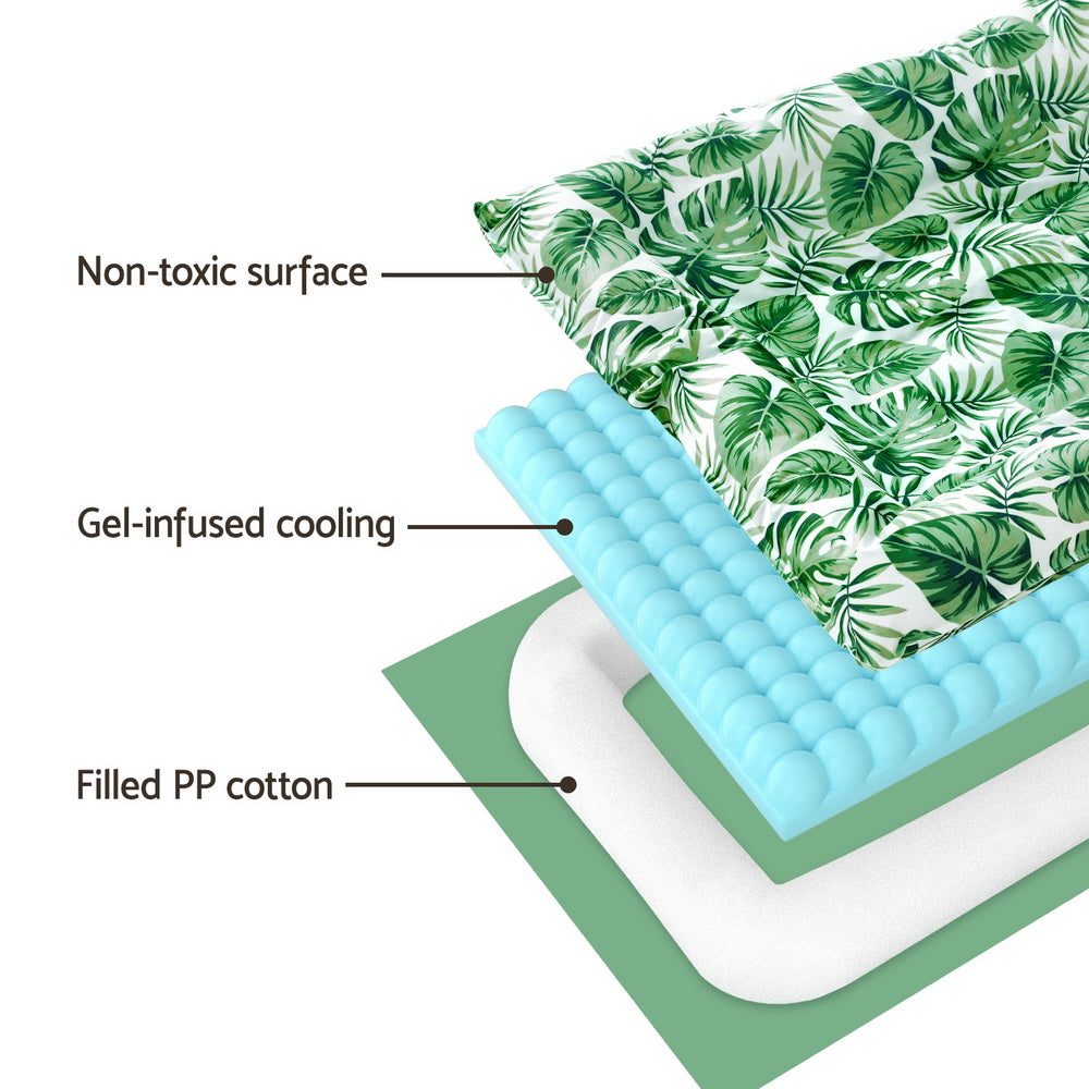 Pet Cooling Mat Gel Self-Cool Dog Cat Puppy Pad Large Bed Summer - Green