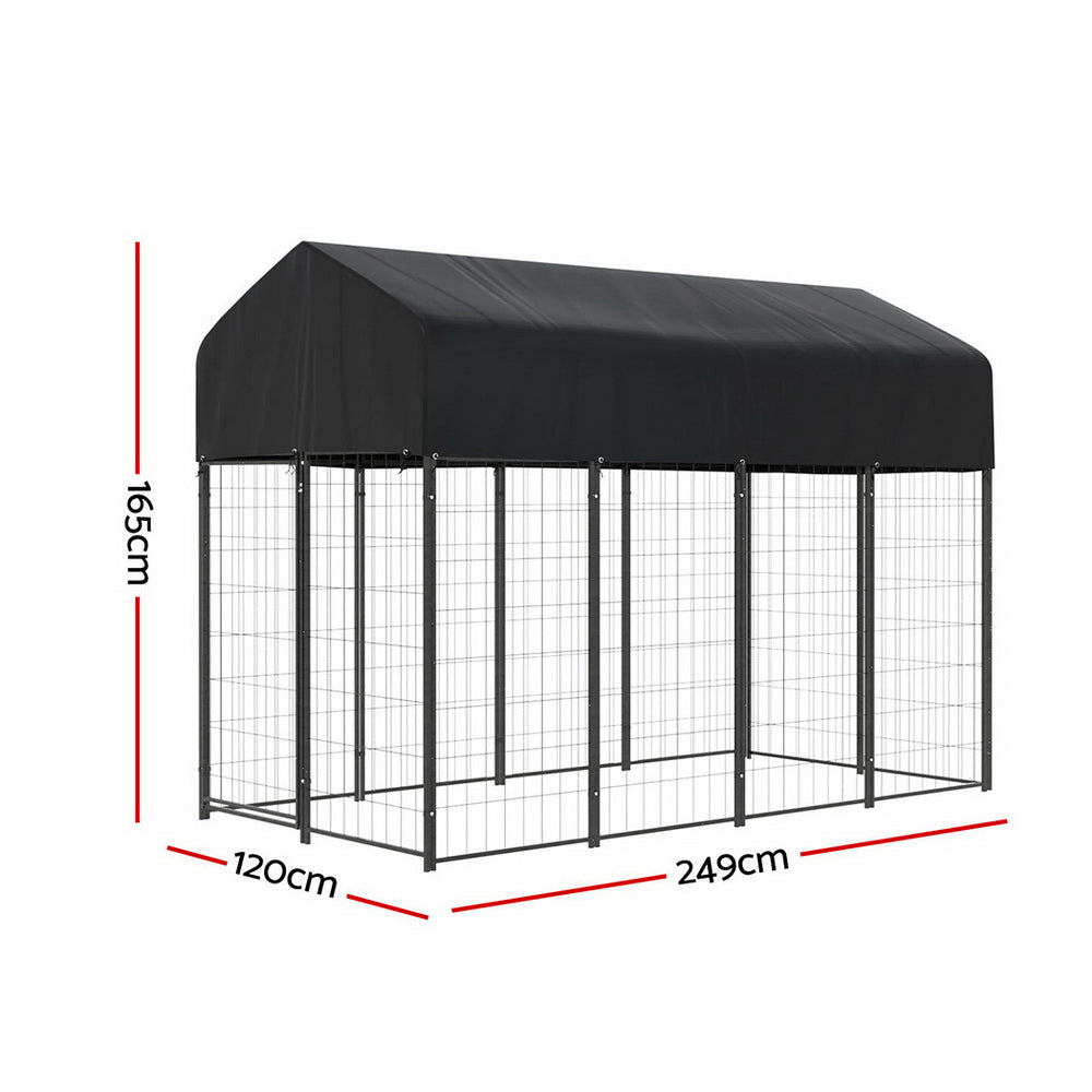 Dog Kennel Extra Large Outdoor House & Playpen for Pet & Puppy - Metal Backyard