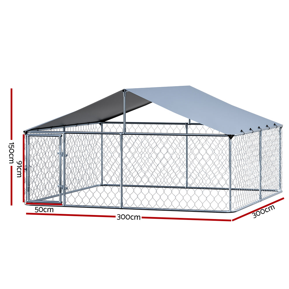 Dog Kennel Large House XXL Pet Run Cage Puppy Outdoor Enclosure with Roof