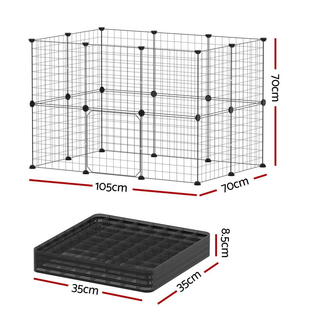 Pet Dog Playpen Enclosure Cage 20 Panel Puppy Fence Play Pen Foldable Metal