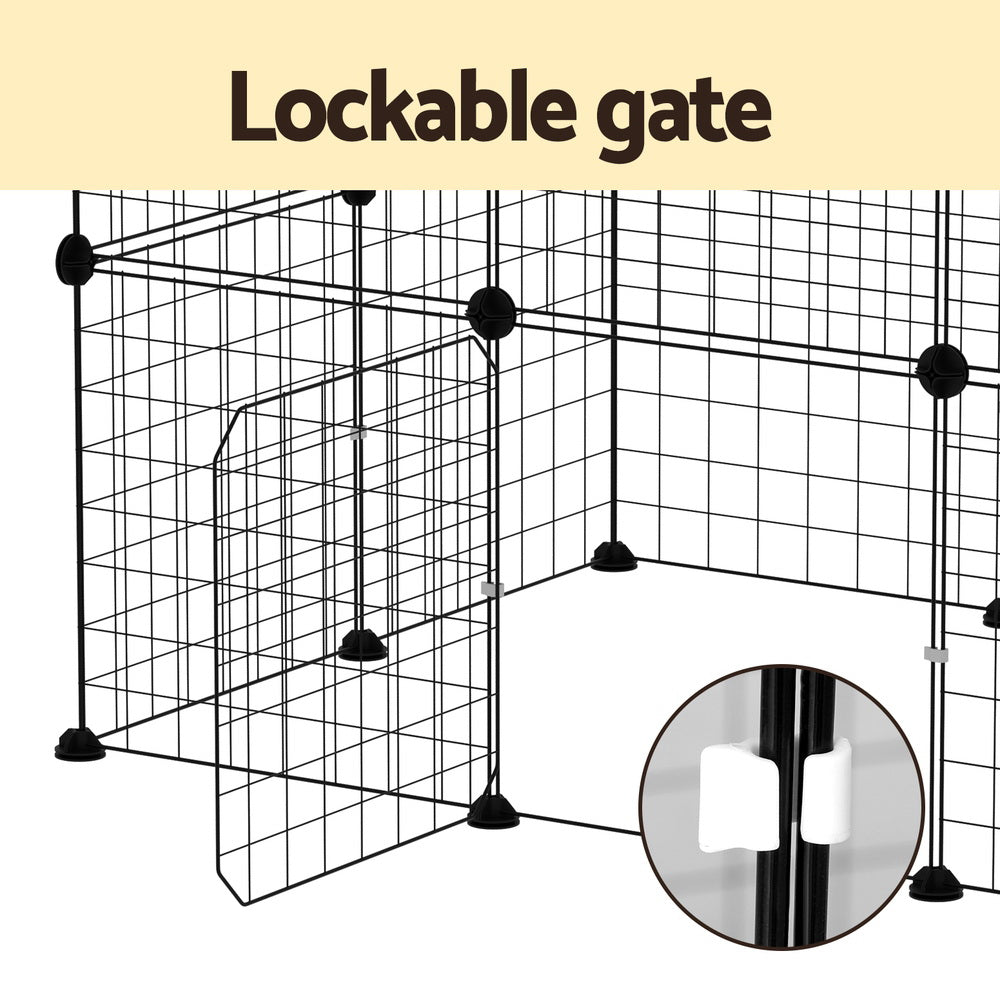 Pet Dog Playpen Enclosure Cage 20 Panel Puppy Fence Play Pen Foldable Metal