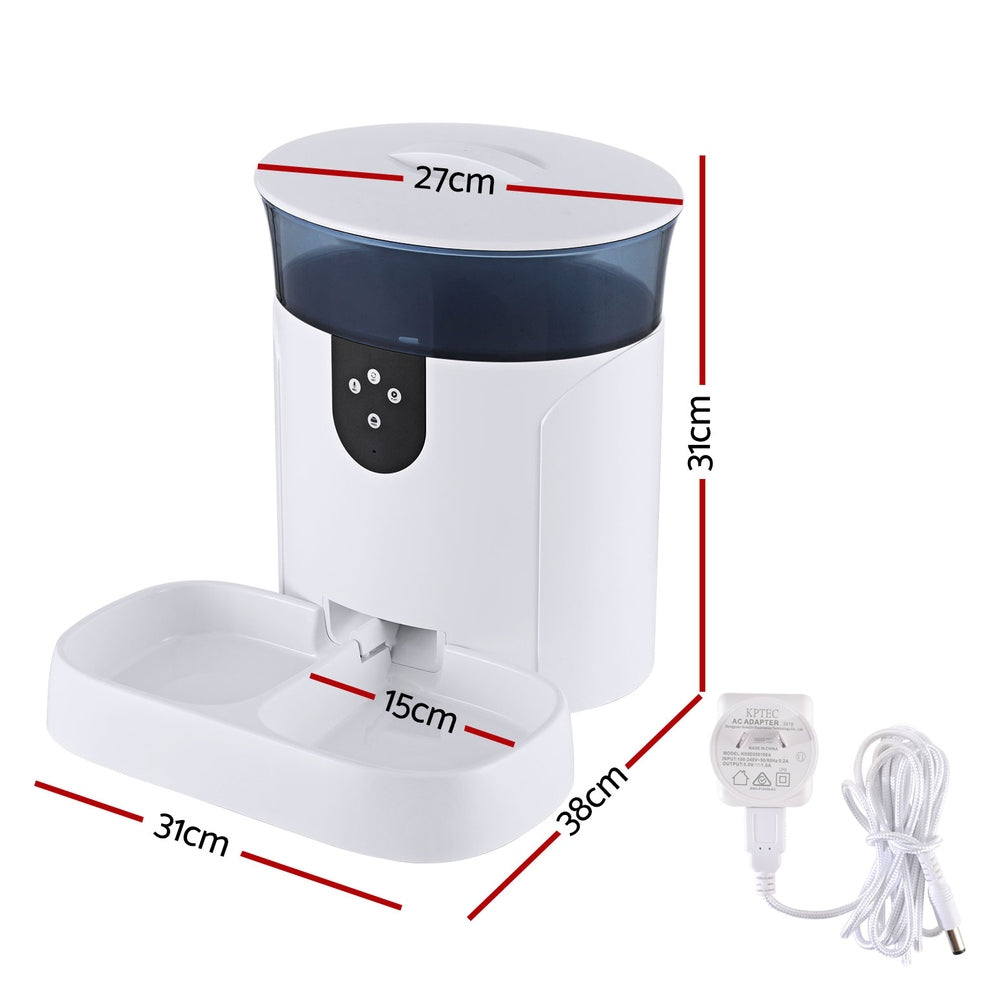 Automatic Pet Feeder Dog Cat Wifi 7L Auto Smart Food Dispenser Timer Feed