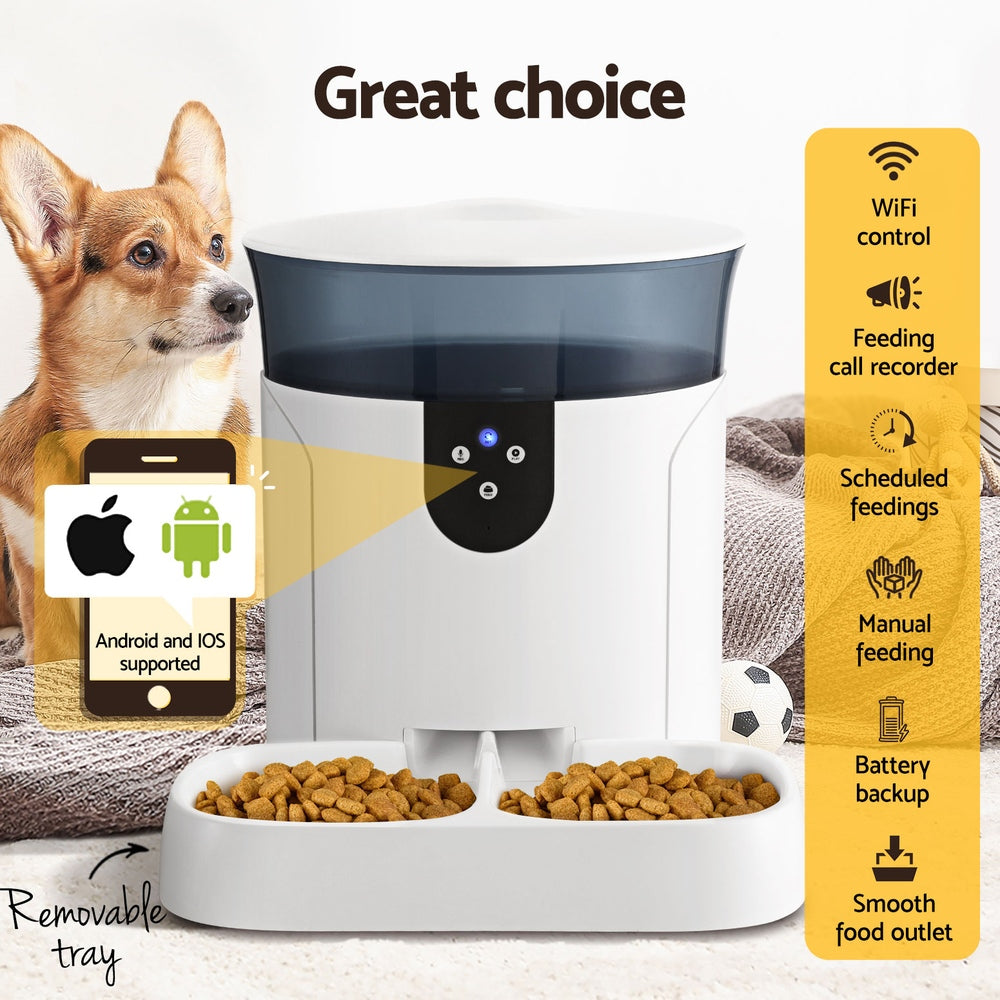 Automatic Pet Feeder Smart WiFi Dog Cat 7L Auto Food Dispenser with Timer