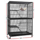 Rabbit Cage 4 Level Pet Hutch Bird Ferret Parrot Aviary Cat Hamster Castor 142cm