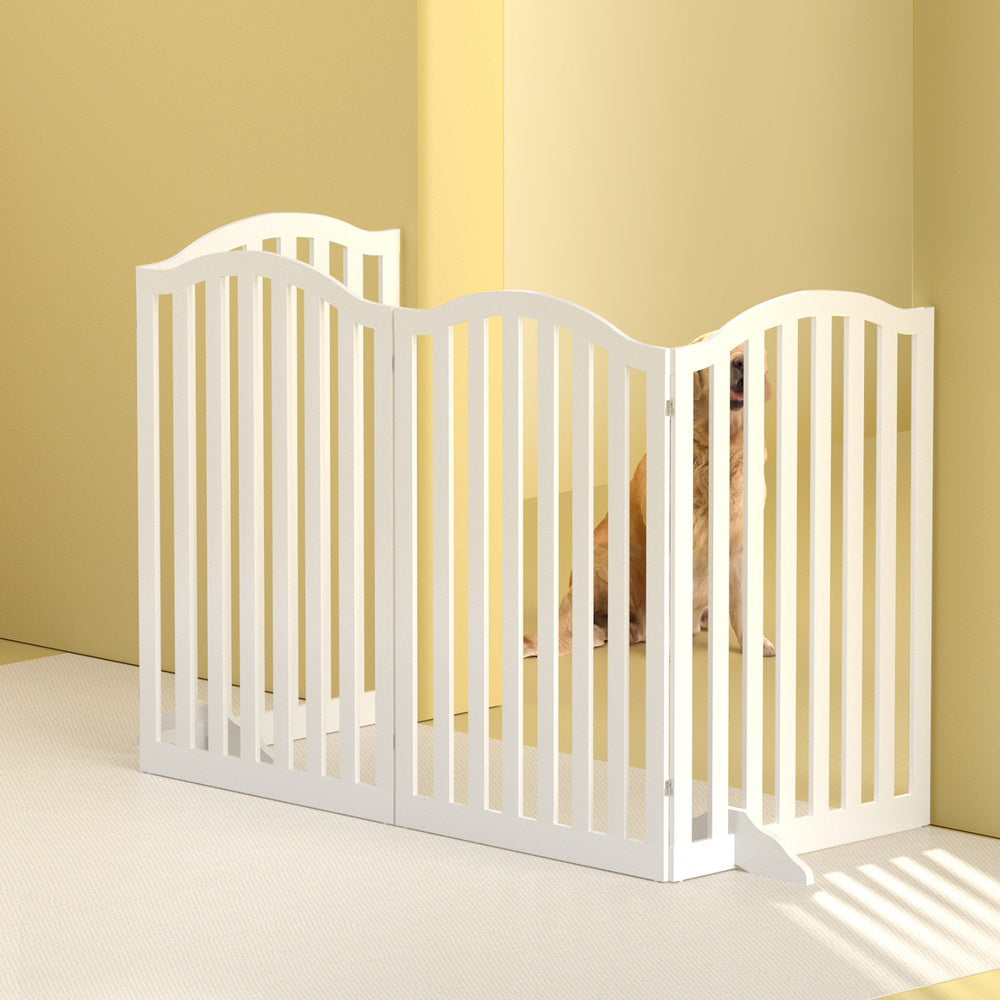 Dog Playpen Enclosure 4 Panel Pet Fence Wooden Play Pen