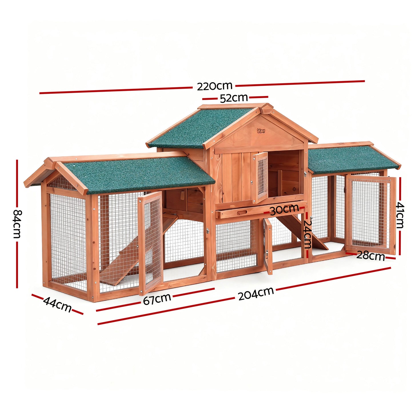 Rabbit Hutch Large Metal Run Wooden Cage Chicken Coop Guinea Pig House