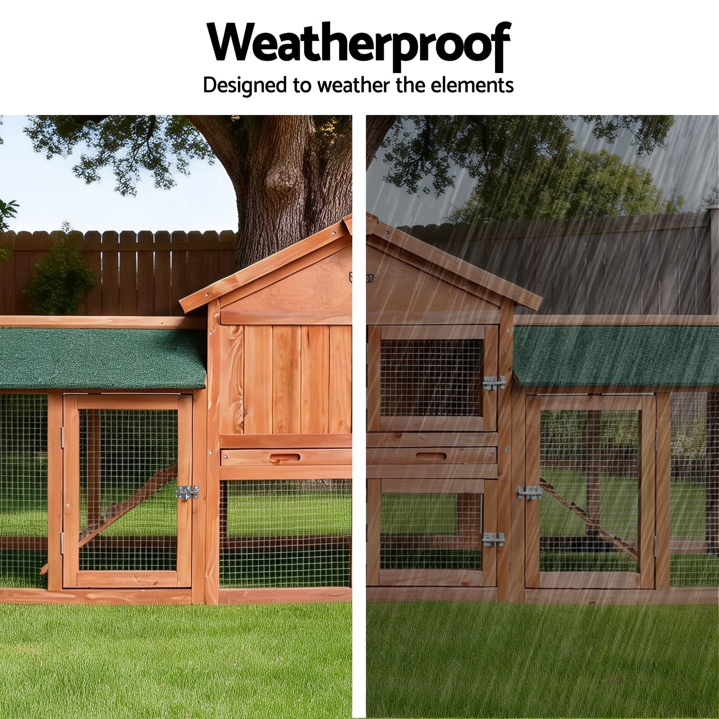 Rabbit Hutch Large Metal Run Wooden Cage Chicken Coop Guinea Pig House