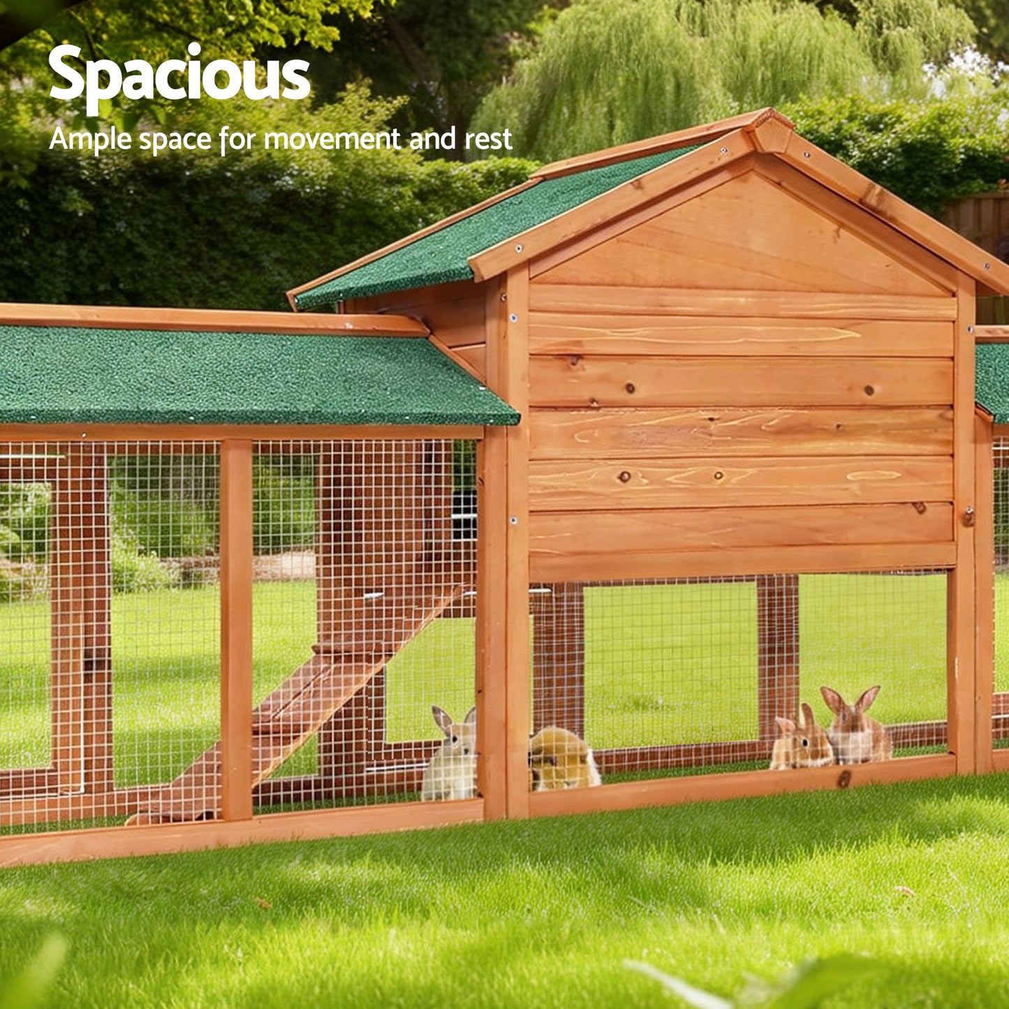 Rabbit Hutch Large Metal Run Wooden Cage Chicken Coop Guinea Pig House