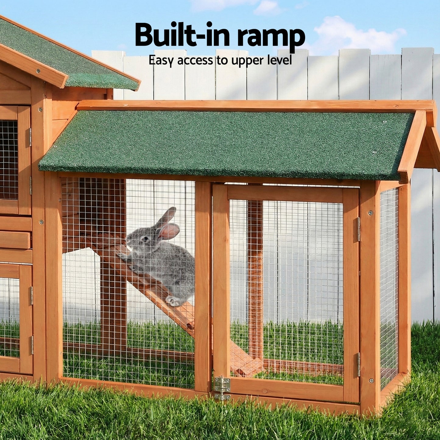 Rabbit Hutch Large Metal Run Wooden Cage Chicken Coop Guinea Pig House